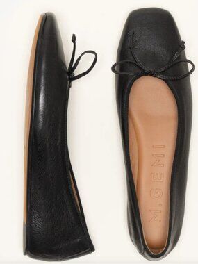 M. Gemi The Danza Black Nappa Ballet Flat Square Toe Size 41 Handmade in Italy